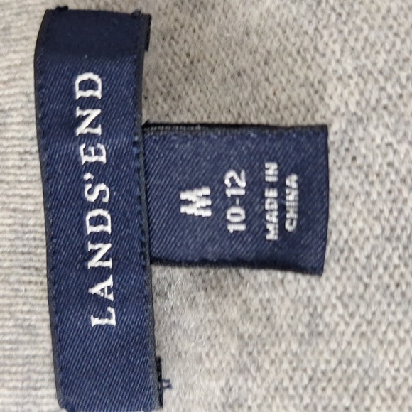 Lands' End Girls Gray Round Neck Preppy Gorpcore Long Sleeve Sweater Size M - Picture 10 of 11